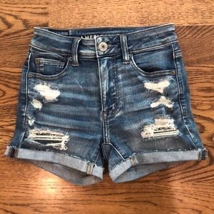 American Eagle Hi-Rise Shortie Shorts. Size 00